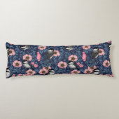 Kippen in het wild roos in roze en blauw lichaamskussen (Achterkant)