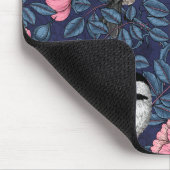 Kippen in het wild roos in roze en blauw muismat (Hoek)