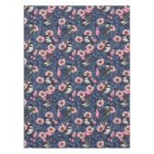 Kippen in het wild roos in roze en blauw tafelkleed (Voorkant)