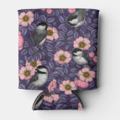 Kippen in het wild roos in roze en violet blikjeskoeler (Voorkant)