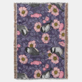 Kippen in het wild roos in roze en violet deken (Voorkant Verticaal)