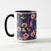 Kippen in het wild roos in roze en violet mok (Links)