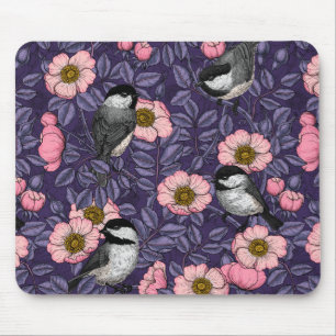 Kippen in het wild roos in roze en violet muismat