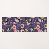 Kippen in het wild roos in roze en violet yogamat (Voorkant (horizontaal))