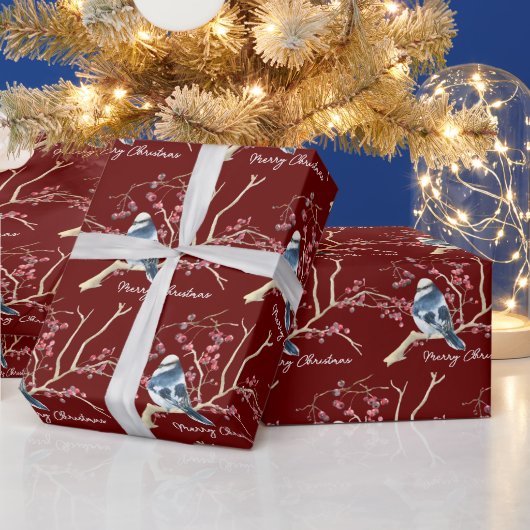 Kippen in kerstkleien cadeaupapier (Feestdagen)