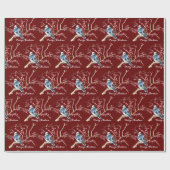 Kippen in kerstkleien cadeaupapier (Vlak)