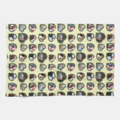 Kippen in Krans Hart Kerstmis Theedoek (Horizontaal)