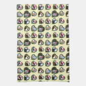 Kippen in Krans Hart Kerstmis Theedoek (Verticaal)