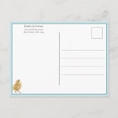  kippen in paasbonnets briefkaart (Achterkant)