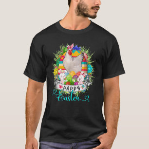 Kippen in paaseieren - mandje, kluif boer Happy E T-shirt