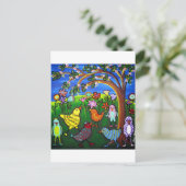 Kippen in Peeps Fun Whimsical Briefkaart (Staand voorkant)