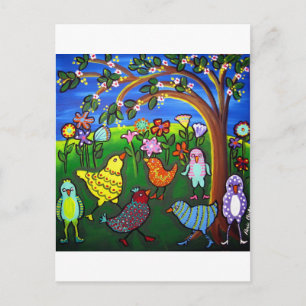 Kippen in Peeps Fun Whimsical Briefkaart
