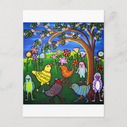 Kippen in Peeps Fun Whimsical Briefkaart (Voorkant)