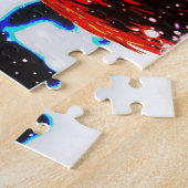Kippen in Santa Hats Winter Art Puzzel (Zijkant)
