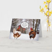 Kippen in sneeuwvlokken Humor Kaart (Gele Bloem)