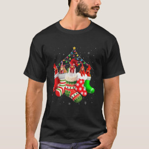 Kippen in sokken kerstlampjes Pajama voor chic T-shirt