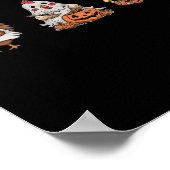 Kippen in spookkostuum Pumpkin Black Cat Hallow Poster (Hoek)