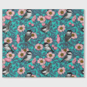 Kippen in vrij roos, roze en blauw cadeaupapier (Vlak)