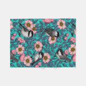 Kippen in vrij roos, roze en blauw fleece deken (Voorkant (Horizontaal))