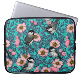 Kippen in vrij roos, roze en blauw laptop sleeve