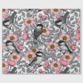 Kippen in vrij roos, roze en grijs cadeaupapier (Vlak)