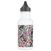 Kippen in vrij roos, roze en grijs waterfles  (Links)