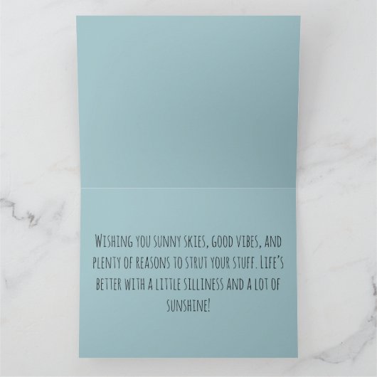 Kippen in zwemkleding aan zee kaart (Binnen)