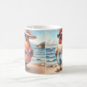 Kippen in zwemkleding aan zee koffiemok (Center)