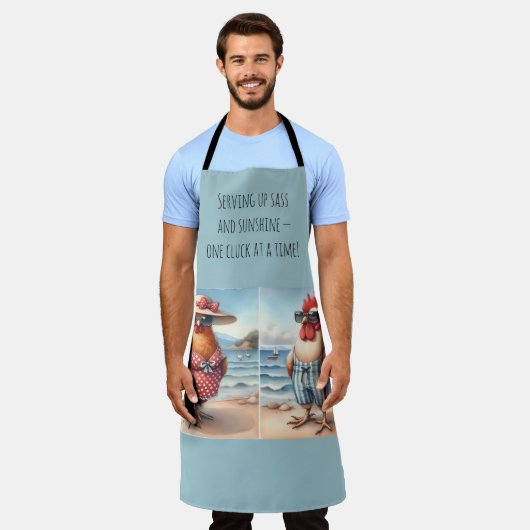 Kippen in zwemkleding aan zee schort (Gedragen)