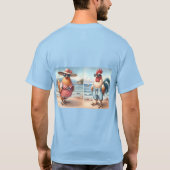 Kippen in zwemkleding aan zee t-shirt (Achterkant)