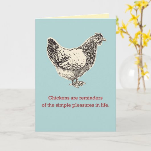 Kippen Kaart (Gele Bloem)