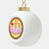 Kippen kerst keramische bal ornament (Rechts)