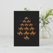 Kippen Kerstbomen Kinder Mannen Vrouwen X Mas Deco Kaart (Staand voorkant)