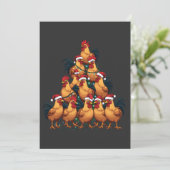 Kippen Kerstboom Vrolijk Kerstfeest Grappig Kerstf Aankondiging (Staand voorkant)