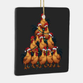 Kippen Kerstboom Vrolijk Kerstfeest Grappig Kerstf Keramisch Ornament (Rechts)