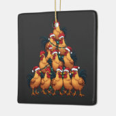 Kippen Kerstboom Vrolijk Kerstfeest Grappig Kerstf Keramisch Ornament (Links)