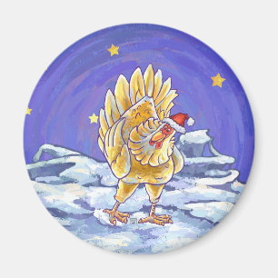 Kippen Kerstmis Magneet