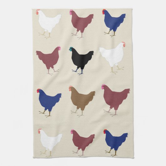 Kippen keukenhanddoek (Verticaal)