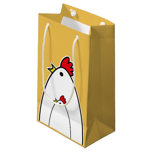 Kippen Klein Cadeauzakje (Voorkant Gekanteld)