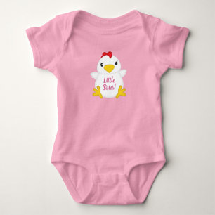 Kippen Kleine Zus Roze Romper