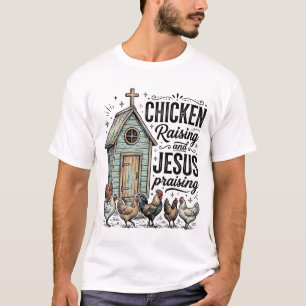 Kippen Kweken Jezus Prijs Vintage Boerderij Shirt