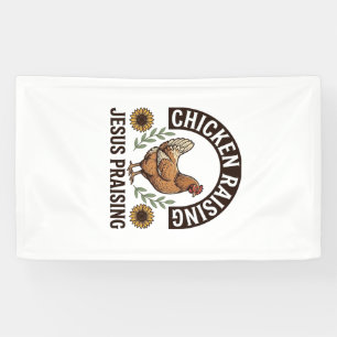 Kippen Kweken Jezus Prijs Vintage Boerderij Shirt_ Spandoek