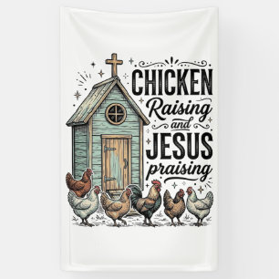 Kippen Kweken Jezus Prijs Vintage Boerderij T-shir Spandoek