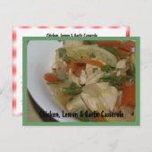 Kippen, Lemon en Knoflook-Casserole Briefkaart (Voorkant / Achterkant)