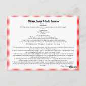 Kippen, Lemon en Knoflook-Casserole Briefkaart (Achterkant)