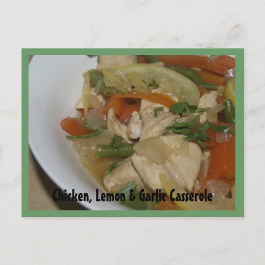 Kippen, Lemon en Knoflook-Casserole Briefkaart (Voorkant)