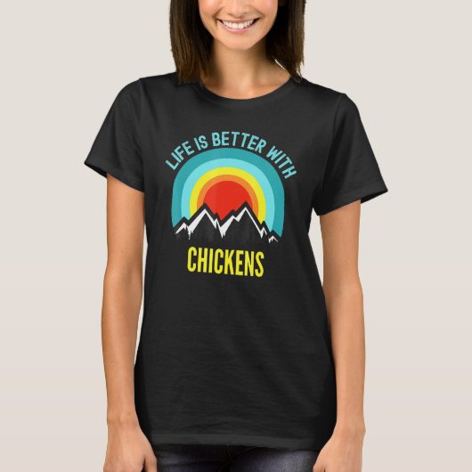 Kippen leven beter bij kippen t-shirt (Voorkant)