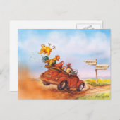 kippen looppas briefkaart (Voorkant / Achterkant)