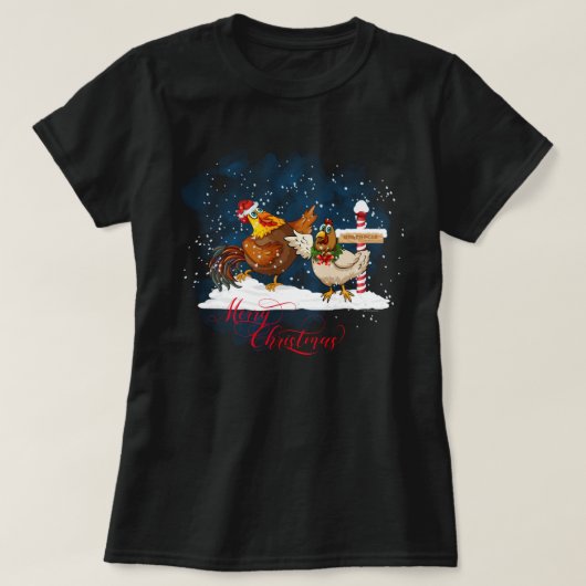 Kippen Lovers Kerstmis Noordpool T-shirt (Design voorkant)