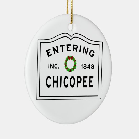 Kippen, MA Holiday Wreated Ceramic Ornament (Rechts)